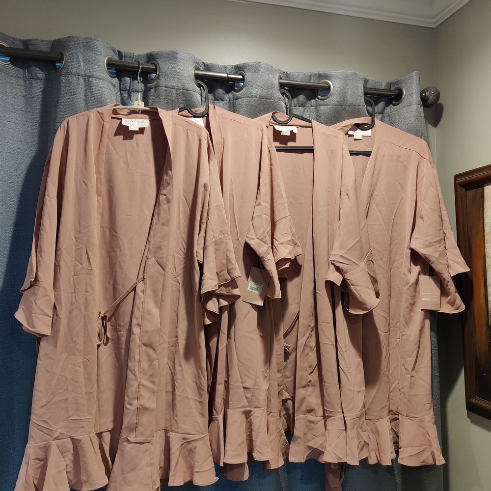 Pink Ruffle Hem Wrap Dresses